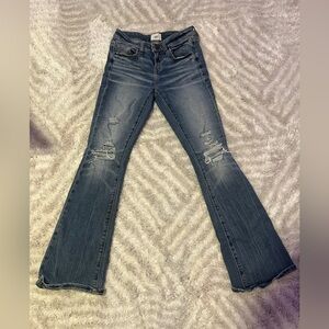 Girl’s BKE Blue Distressed Flare Jeans